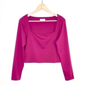 Babaton Burgundy, square neck crop top